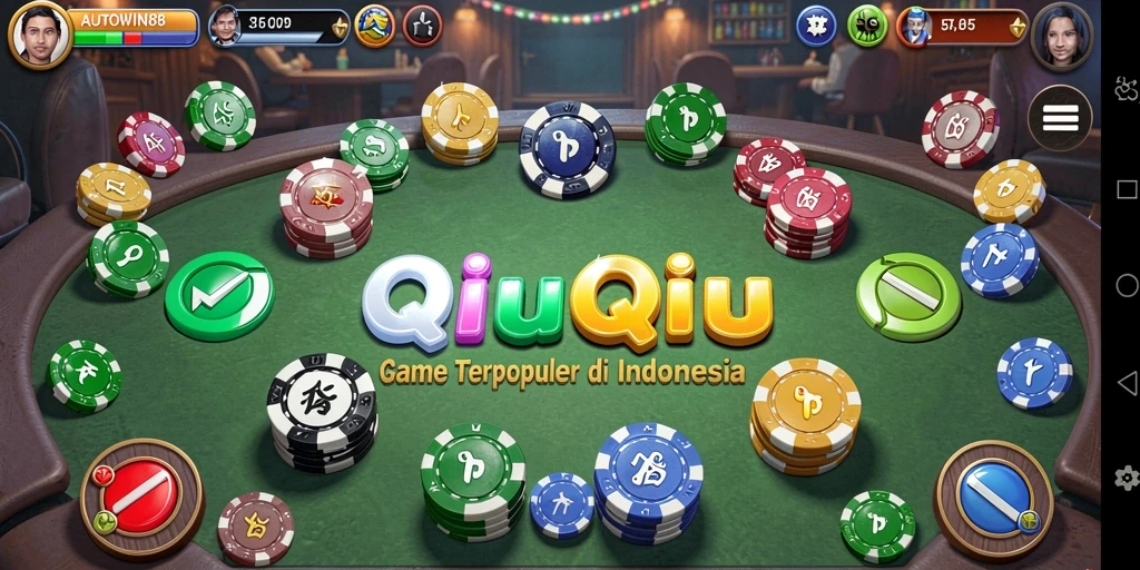 Screenshot gameplay AUTOWIN88 yang menunjukkan suasana permainan QiuQiu.