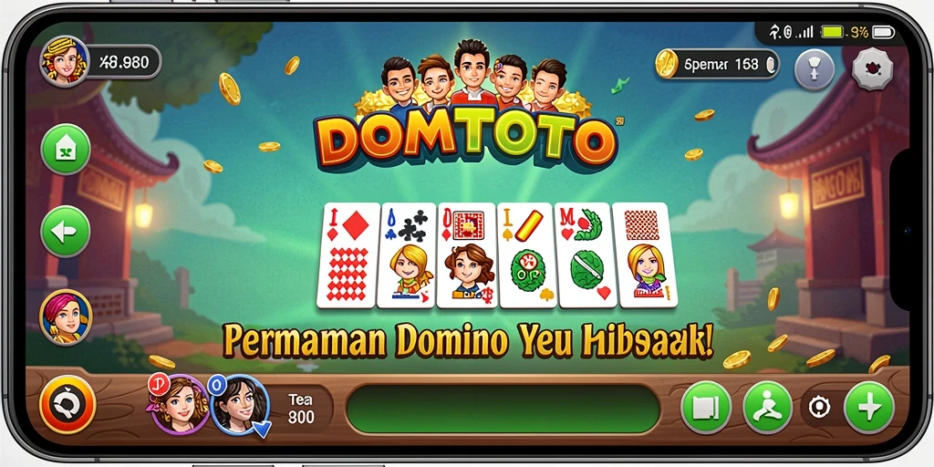 Screenshot DOMTOTO menampilkan pemain sedang menikmati permainan Domino.