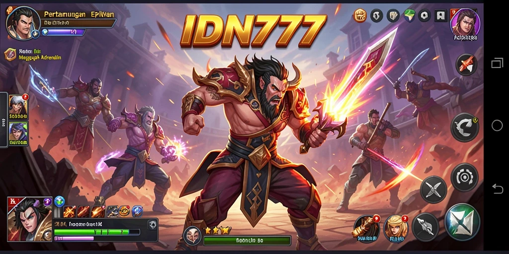Screenshot IDN777 menampilkan aksi pertarungan yang mendebarkan.