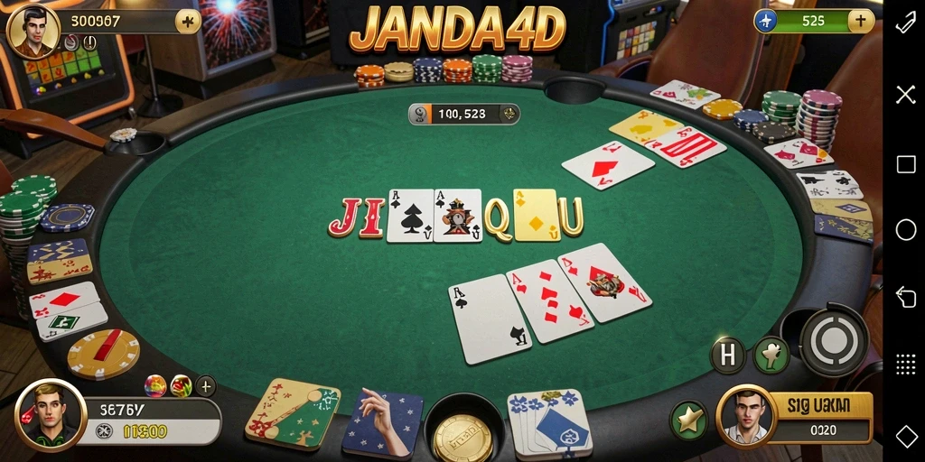 Tampilan utama gameplay QiuQiu di JANDA4D yang seru.