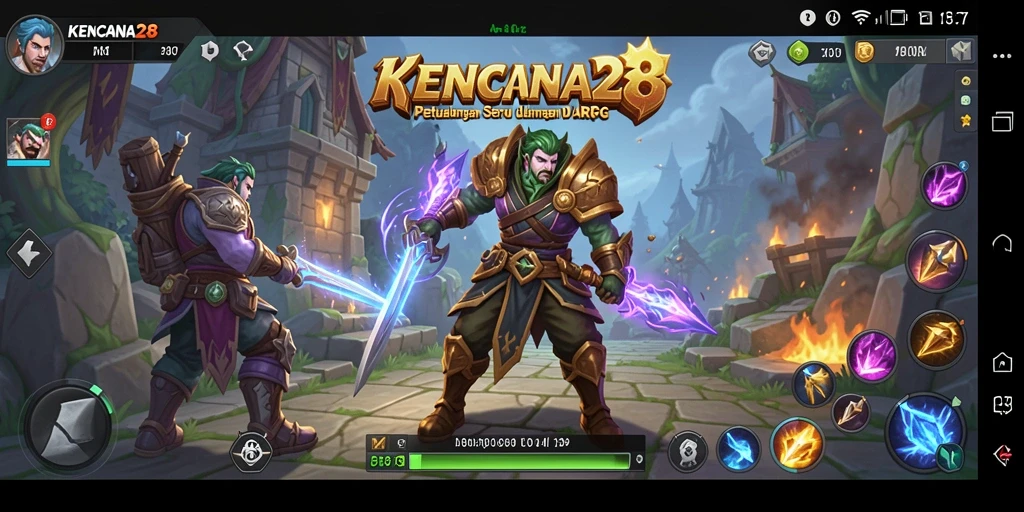 Screenshot gameplay ARPG KENCANA28 menampilkan aksi pertarungan seru.