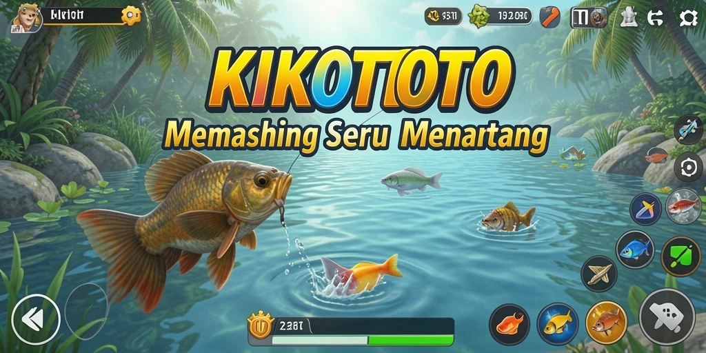 Screenshot gameplay KIKOTOTO menampilkan suasana memancing yang mendebarkan.