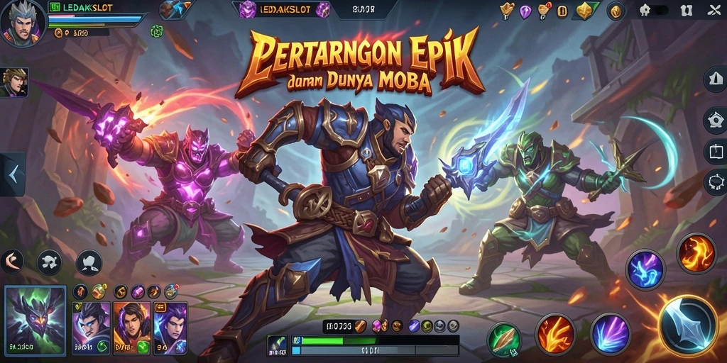 Tangkapan layar aksi seru dalam gameplay MOBA LEDAKSLOT.