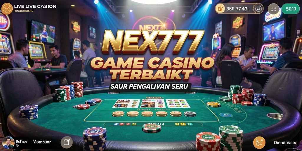 Tampilan gameplay menegangkan di NEX777 dengan dealer langsung.