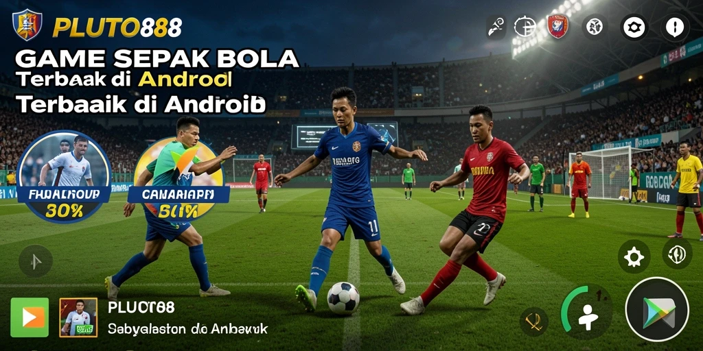 Tampilan gameplay seru dalam PLUTO88 dengan aksi sepak bola yang mendebarkan.