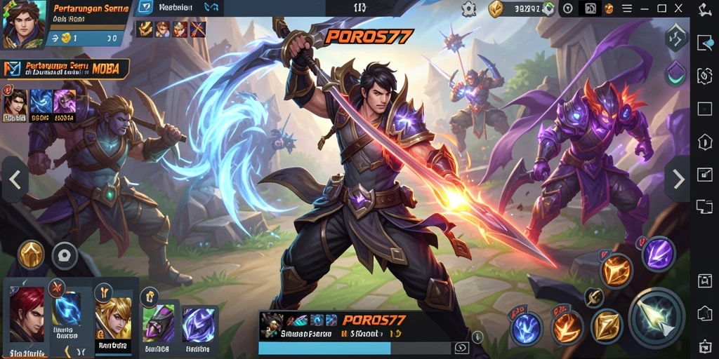 Tampilan seru gameplay POROS77 yang penuh strategi.