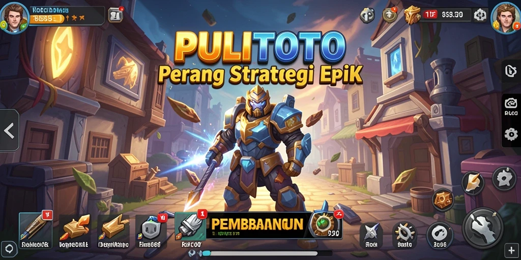 Screenshot menampilkan pertempuran strategis yang intens di PULITOTO.