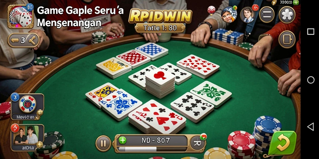 Tampilan gameplay RPIDWIN yang menarik dalam permainan Gaple.