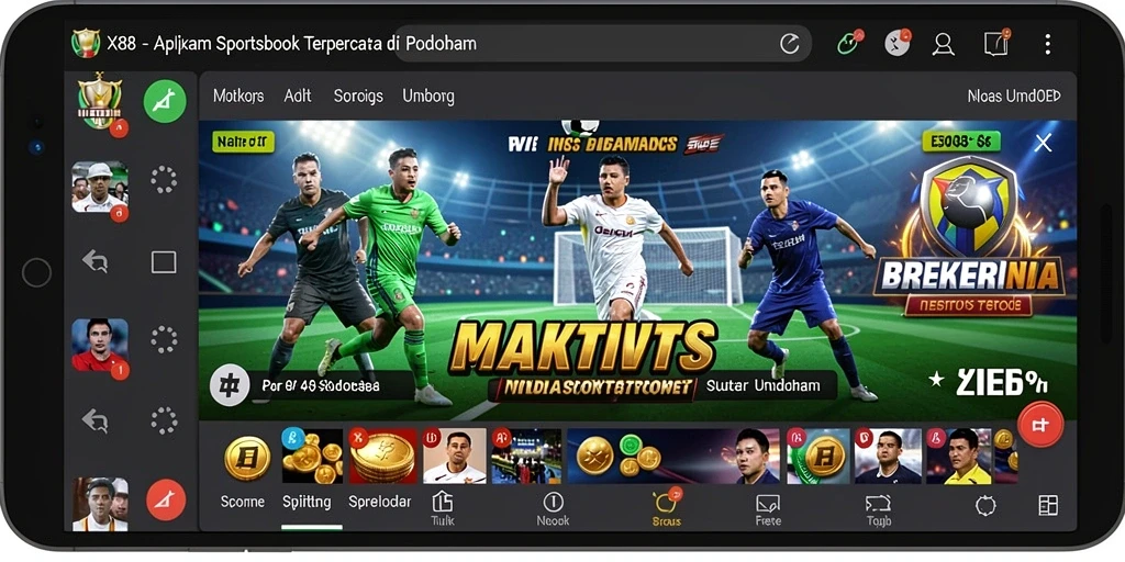 Tampilan antarmuka X88 yang menarik saat melakukan taruhan olahraga.